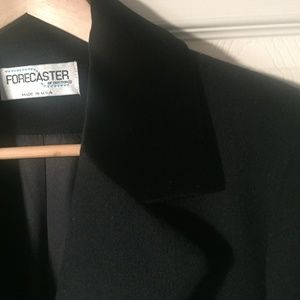 Forecaster Black Wool Coat with Velvet Collar Sz 8